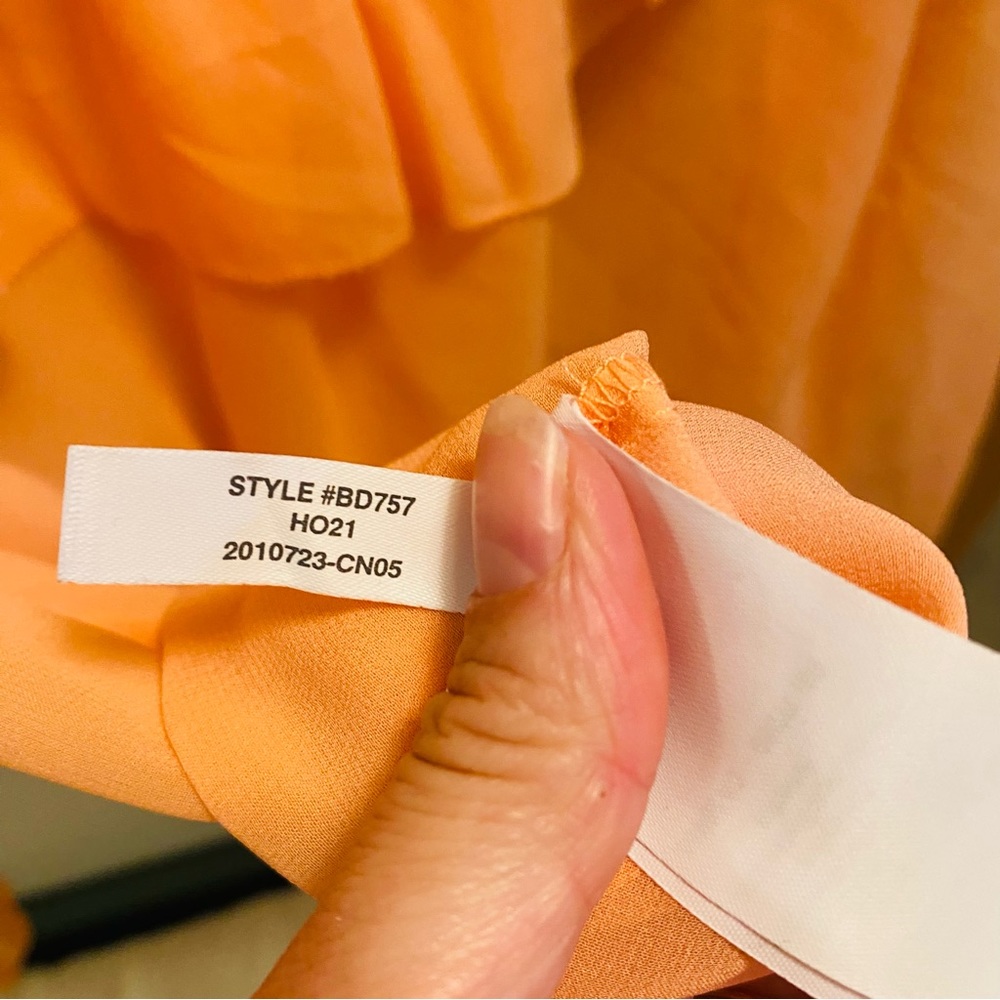 J. Crew Collection Salmon Tie-neck Silk Chiffon Top - Picture 7 of 7